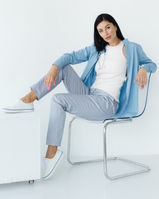Medical shirt women's Stefania gray-blue 402-458-821 (6613525) фото 1