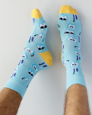 Medical socks with Teeth Blue print 143-333-620 (6613873) фото 1