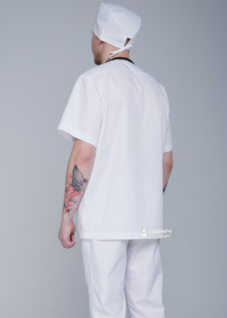 Surgical shirt for men "Yuri" white (3399136) фото 2