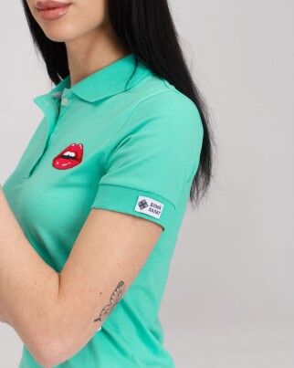 Medical Polo for women menthol with embroidered Lips 147-441-635 (6613406) фото 4