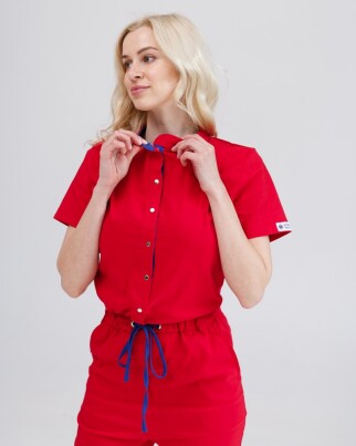 Medical coveralls women's Dallas red with blue stitching 127-339-715 (6613210) фото 3