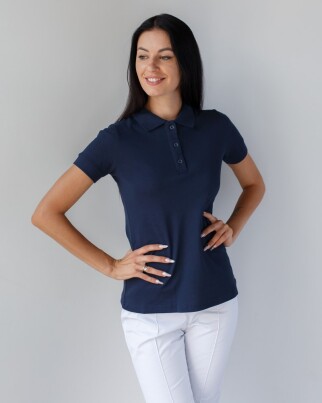Medical polo for women blue 147-322-677 (6613387) фото 1