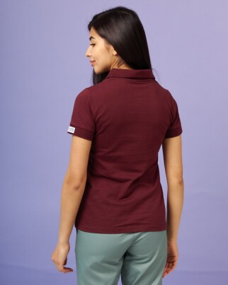 Medical polo for women cherry with embroidery Medicine 147-416-637 (6613410) фото 3