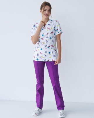 Медицинский костюм с принтом женский Топаз MediKids 137-335-774 (6613276) фото 1