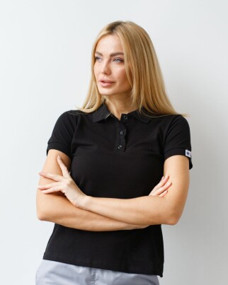 Medical polo for women black 147-321-677 (6613391) фото 3
