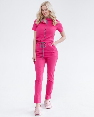 Medical overalls women's Dallas pink with gray stitching 127-337-715 (6613212) фото 1