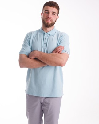 Medical polo for men sky blue 148-438-677 (6613765) фото 5