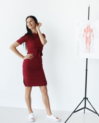Medical dress for women Scarlett marsala 304-326-704 (6613954) фото 6