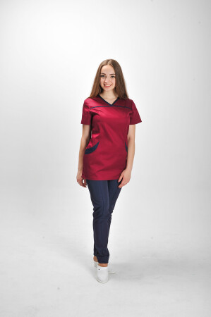 Suit I-30+ Br. skinny. COTTON. Marsala / navy blue (544716) фото 1