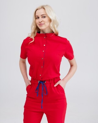 Medical coveralls women's Dallas red with blue stitching 127-339-715 (6613210) фото 8