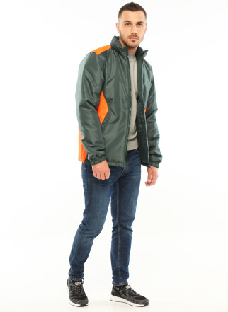 Demi-season jacket - green with orange (180027) фото 1