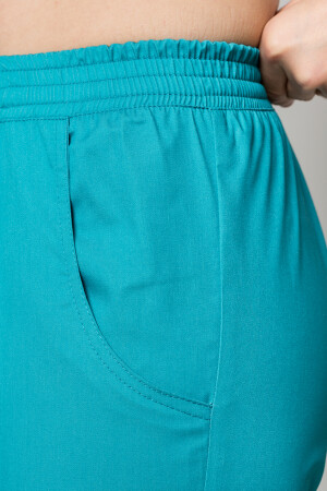 Медицинский костюм Айс+Бр. зауженные. COTTON. Белый + карибы + ментол / карибы (5410054) фото 7