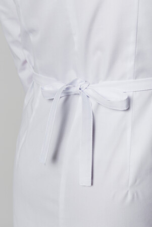 Женский медицинский халат Лилия. COTTON. Белый + розовый + пепельная роза (кант) (5411152) фото 10