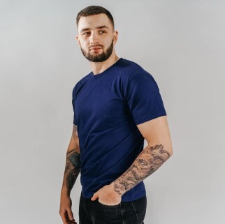Футболка хлопковая рабочая "Fruit of the loom" синяя №32 (220442) фото 3