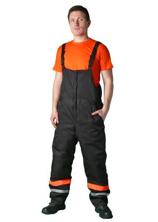 Warm jump suit black with reflective stripe (220018) фото 1