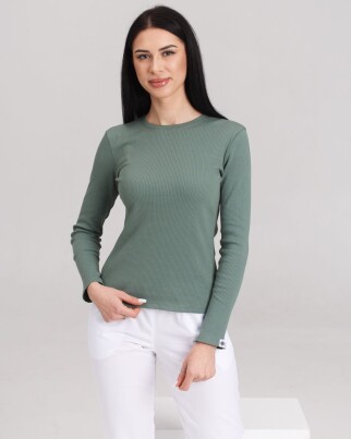 Women's Medical Longsleeve in welted dark olive 392-483-901 (6613458) фото 3