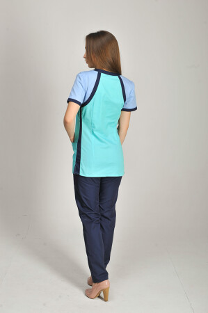 Костюм медичний Колібрі+ Бр. завужені. COTTON. Ментол / блакитний / темно-синій (544655) фото 6