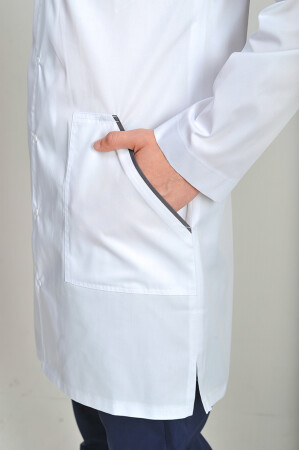 Medical gown for men Classic white / asphalt (544828) фото 3