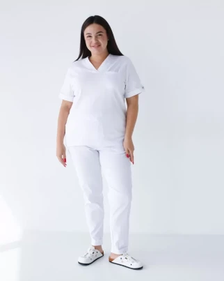 Medical suit for women Marseille white +SIZE 499-324-708 (6637766) фото 1