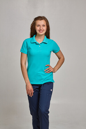 Женская медицинская футболка POLO. Ментол (544589) фото 2