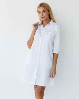Medical gown women's Manhattan white-gray 157-366-679 (6613597) фото 1