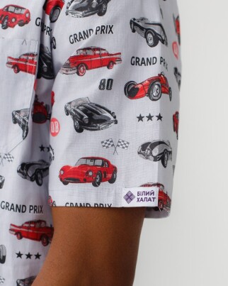 Медицинский костюм с принтом мужской Гранит Мото серый/белый 131-408-805 (6613725) фото 4