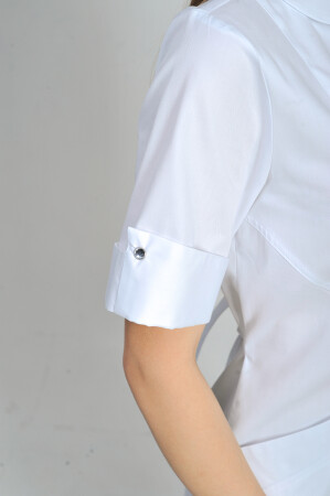 Magnolia dressing gown. COTTON. White + stone (button) (544775) фото 6