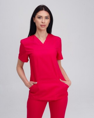 Medical shirt women's Topaz crimson 164-331-705 (6613528) фото 5