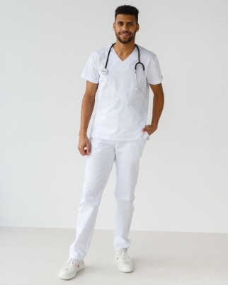 Medical suit for men Milan white 134-324-708 (6613670) фото 1