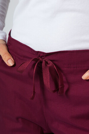 Women's medical trousers straight "Sofia" burgundy (7700302) фото 3