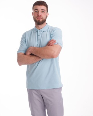 Medical polo for men sky blue 148-438-677 (6613765) фото 3