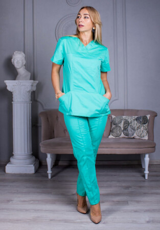 Women's medical blouse "Avicenna" light green (534260) фото 1