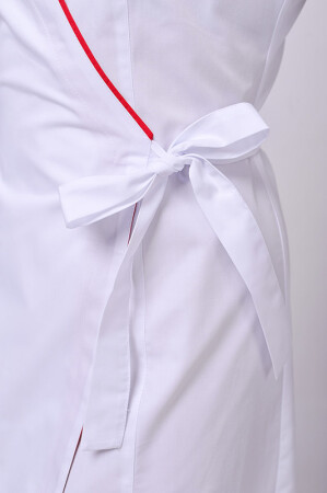 Dressing gown Venice. COTTON. White + red (trim) (544764) фото 6