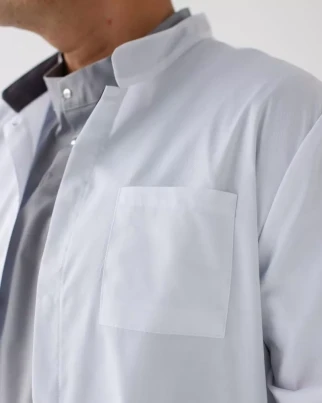 Medical coat for men Amsterdam white-gray 154-366-679 / 154-366-755 (6613822) фото 8