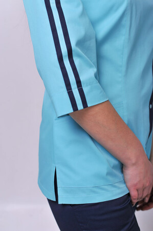 Костюм медицинский Клеопатра+ Бр. зауженные. COTTON. Ментол / темно-синий (544638) фото 5