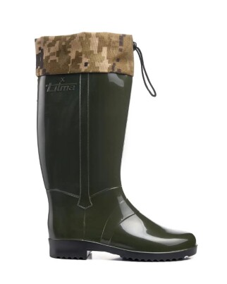 Women's rubber boots - khaki with pulls L-763-3-KH (222369) фото 2