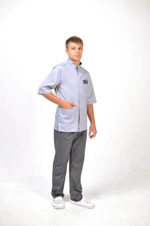 Bravery men's medical jacket, 1/2 sleeve. Smoke / asphalt (545031) фото 1