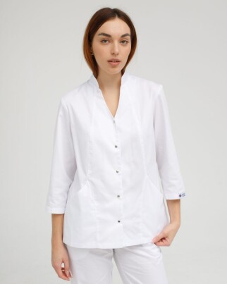 Медицинский костюм женский Элизабет белый  441-324-679 (6613362) фото 3