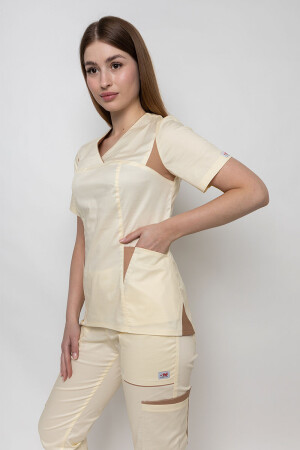 Medical suit Emelie-stretch, female. Champagne (5436943) фото 4