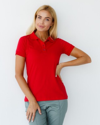 Medical polo for women red 147-434-677 (6613399) фото 1