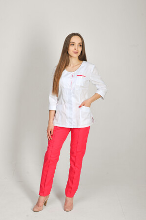 Flamingo+ Br. skinny suit. COTTON. White / coral (544647) фото 2
