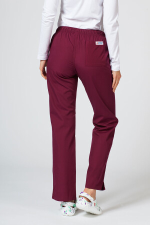 Women's medical trousers straight "Sofia" burgundy (7700302) фото 2