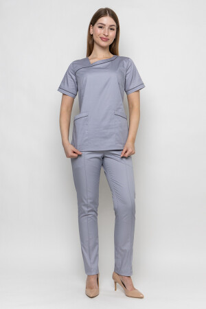 Костюм женский медицинский Моник, зауженные брюки. Дым (5436956) фото 2