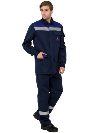 Work trousers with reflective stripes blue фото 1