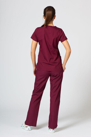 Women's medical trousers straight "Sofia" burgundy (7700302) фото 7