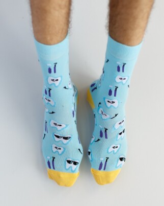 Medical socks with Teeth Blue print 143-333-620 (6613873) фото 2