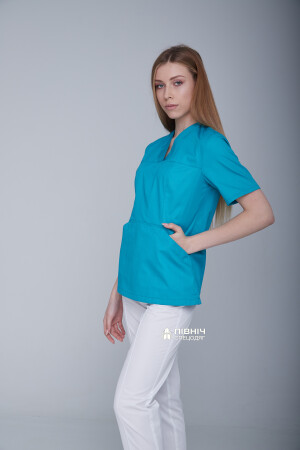 Блуза медицинская женская "МАРИЯ" бирюзовая (3399152) фото 8