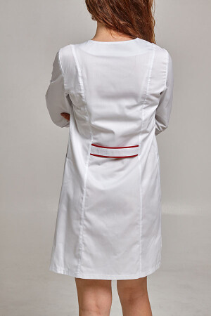 Cleopatra dressing gown. COTTON. White + red (trim) (544814) фото 7