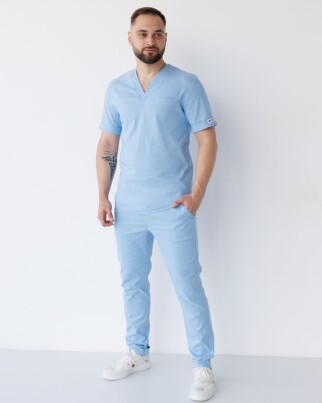 Медицинский костюм мужской Марсель голубой  353-333-708 (6613706) фото 1
