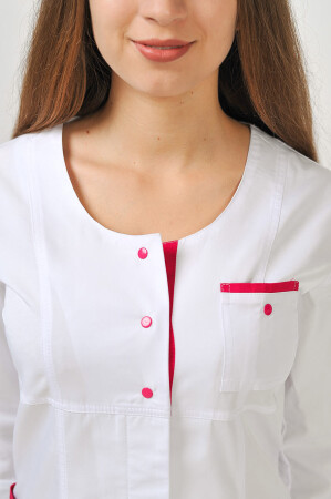 Flamingo+ Br. skinny suit. COTTON. White / raspberry (544699) фото 5